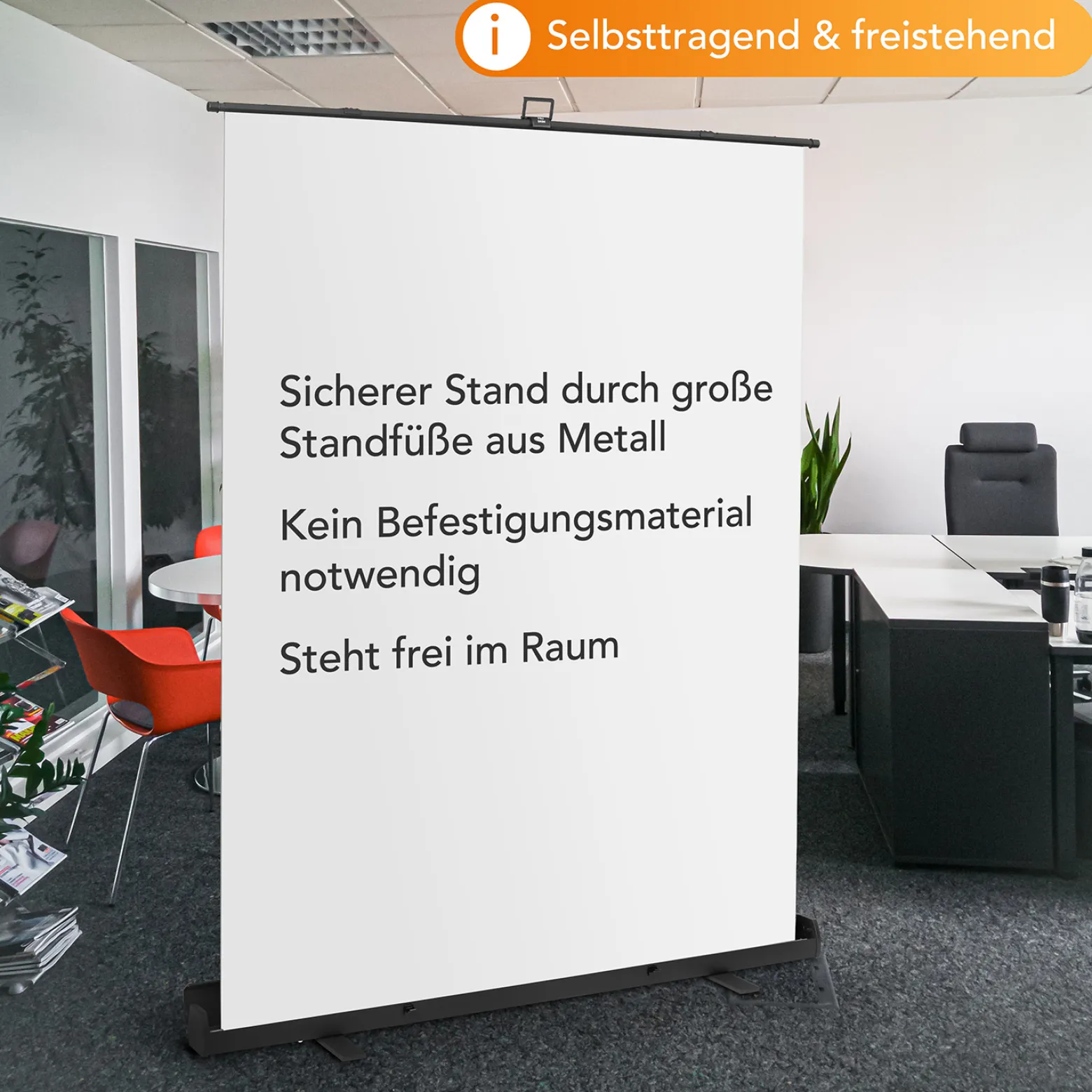 Walimex pro Roll-up Panel Hintergrund weiß 165 x 220 cm, Fotohintergrund mit Transportbox, Hintergrundsystem für Fotostudio, knitterfreie Fotoleinwand ideal für Freistellen und High-Key-Fotografie