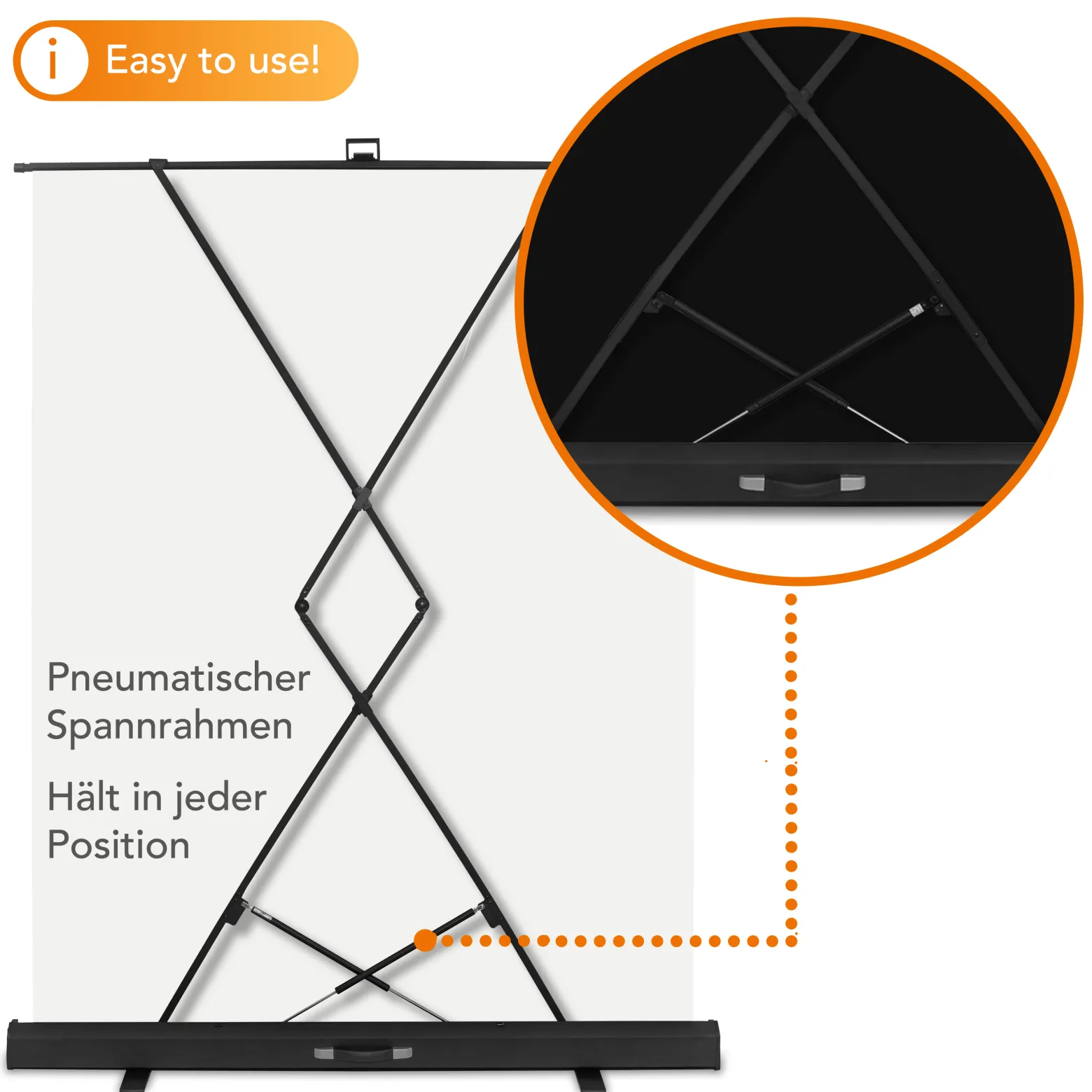 Walimex pro Roll-up Panel Hintergrund weiß 165 x 220 cm, Fotohintergrund mit Transportbox, Hintergrundsystem für Fotostudio, knitterfreie Fotoleinwand ideal für Freistellen und High-Key-Fotografie