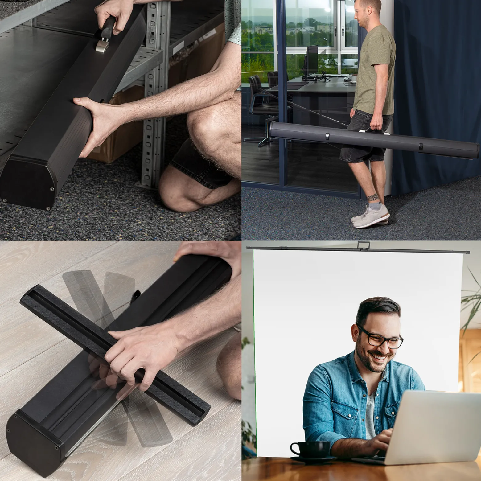 Walimex pro Roll-up Panel Hintergrund weiß 165 x 220 cm, Fotohintergrund mit Transportbox, Hintergrundsystem für Fotostudio, knitterfreie Fotoleinwand ideal für Freistellen und High-Key-Fotografie