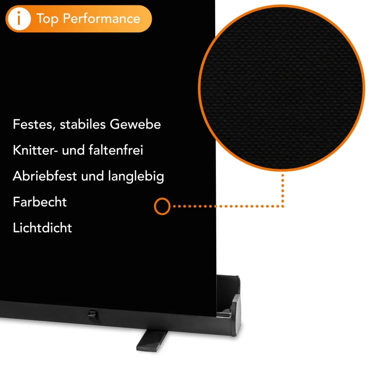 Walimex pro Roll-up Panel Hintergrund schwarz 165 x 220 cm, Fotohintergrund mit Transportbox, Hintergrundsystem für Fotostudio, knitterfreie Fotoleinwand ideal für Low-Key-Fotografie und Portraits