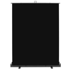 Walimex pro Roll-up Panel Hintergrund schwarz 165 x 220 cm, Fotohintergrund mit Transportbox, Hintergrundsystem für Fotostudio, knitterfreie Fotoleinwand ideal für Low-Key-Fotografie und Portraits