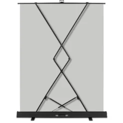 Walimex pro Roll-up Panel Hintergrund grau 165 x 220 cm, Fotohintergrund mit Transportbox, Hintergrundsystem für Fotostudio, knitterfreie Fotoleinwand ideal für Portraits und dezente Lichtakzente