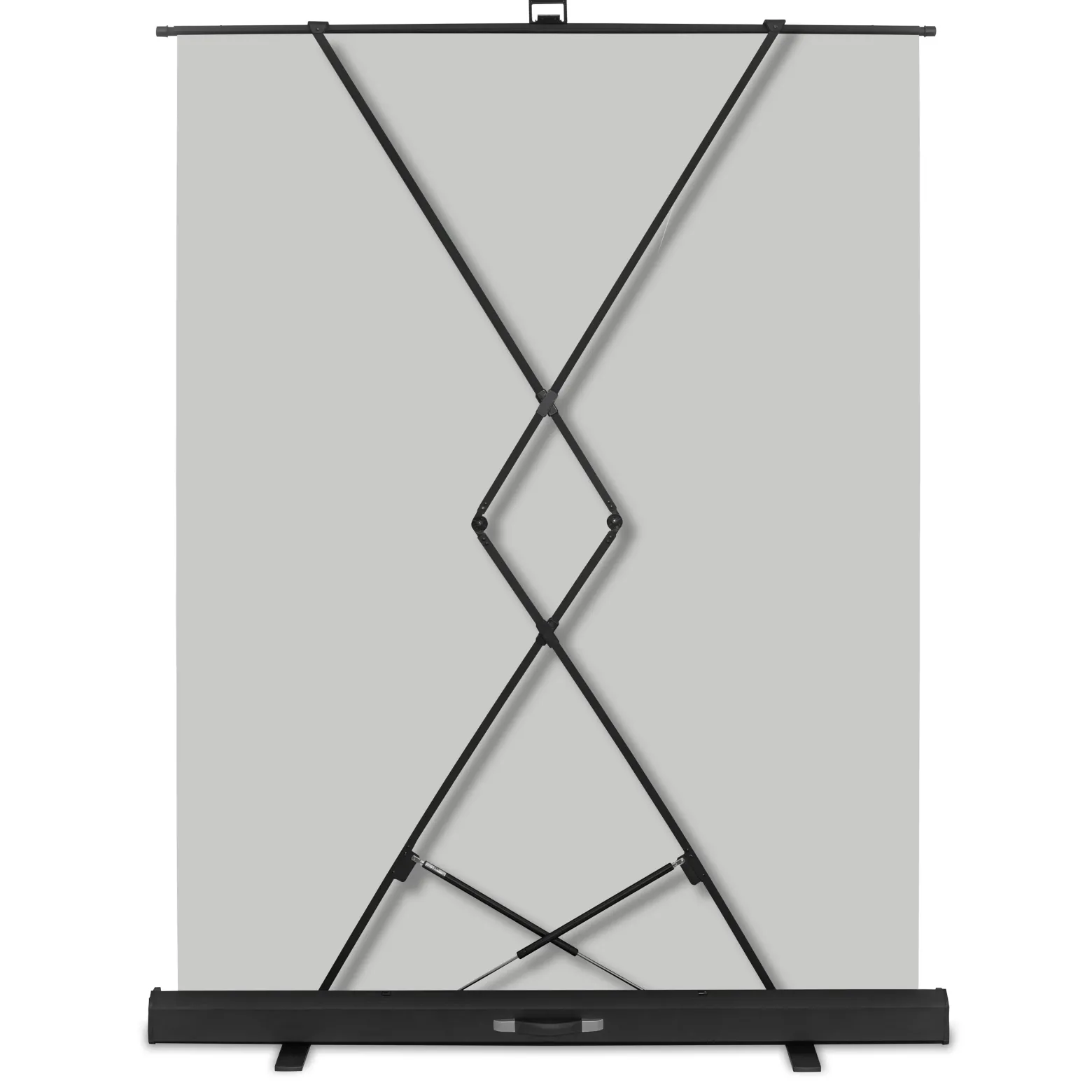 Walimex pro Roll-up Panel Hintergrund grau 165 x 220 cm, Fotohintergrund mit Transportbox, Hintergrundsystem für Fotostudio, knitterfreie Fotoleinwand ideal für Portraits und dezente Lichtakzente