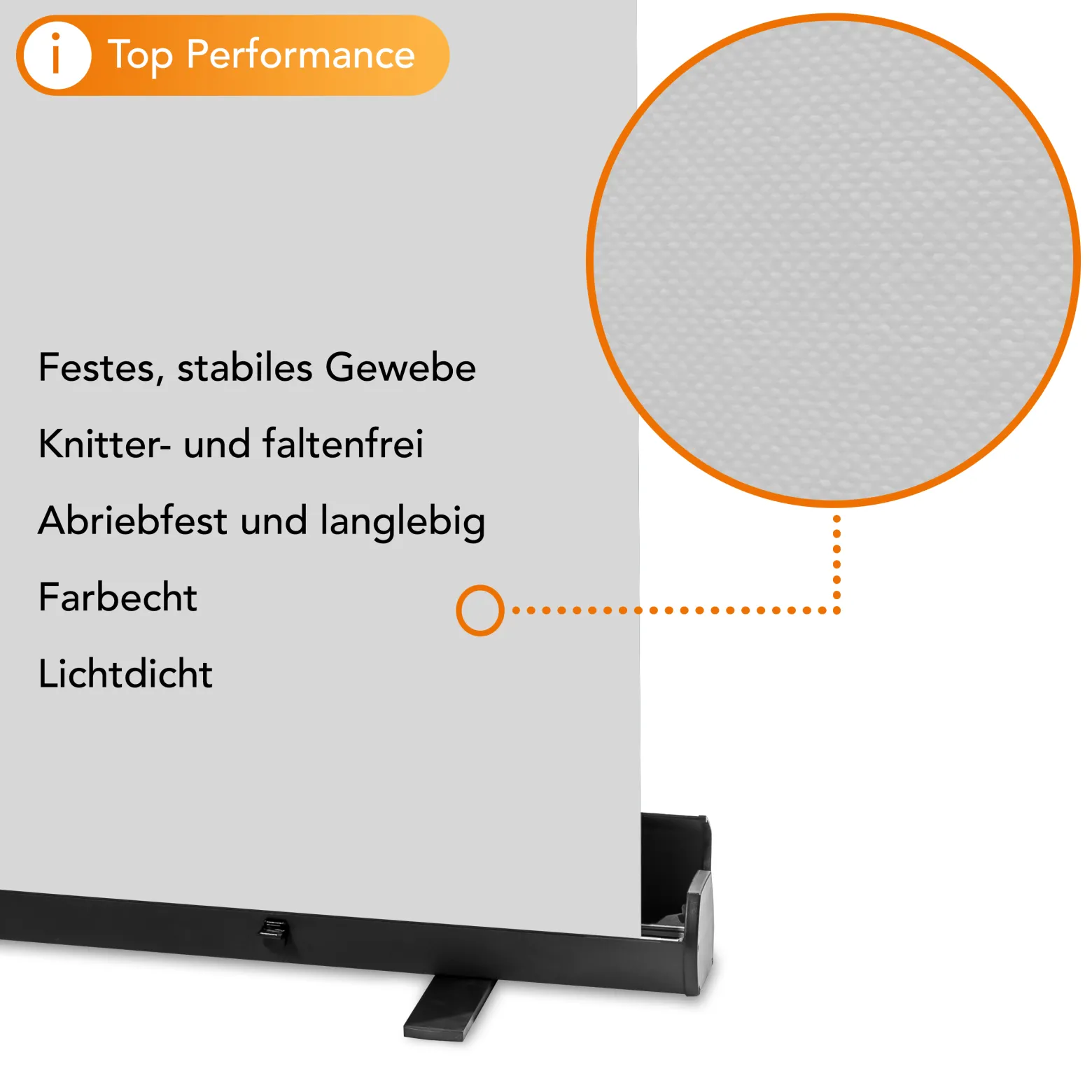 Walimex pro Roll-up Panel Hintergrund grau 165 x 220 cm, Fotohintergrund mit Transportbox, Hintergrundsystem für Fotostudio, knitterfreie Fotoleinwand ideal für Portraits und dezente Lichtakzente