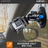 Walimex pro Saugnapf-Stativ inkl. Kugelkopf mit Schnellwechselplatte, Saugnapfhalterung für System- und DSLR Kameras, Action Cam, praktische Kamerahalterung für Auto