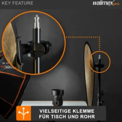 Walimex pro Schraubklemme mit Schraub- und Klemmvorrichtung für Stangen bis 3,5 cm, Klemmbereich 2,5 cm, Studio Zubehör für Hintergründe und Reflektoren