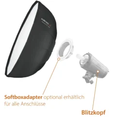 Walimex pro SL Beauty Dish Softbox QA105 Ø 105 cm kompatibel mit Profoto, Lichtformer mit Grid und Diffusoren, Reflektor für Fotografie