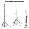 Walimex pro SmartLift Lampenstativ SL-300 Lichtstativ höhenverstellbar bis 3 m mit 7,5 kg Tragkraft, Aluminium Studiostativ mit Luftfederung