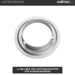 Walimex pro Softboxadapter kompatibel mit Aurora/Bowens - 152 x 152 x 30 mm - Metall - Lichtformer Adapter für Walimex RD, kompatibel mit Aurora Fusion, kompatibel mit Genesis