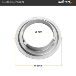 Walimex pro Softboxadapter kompatibel mit Aurora/Bowens - 152 x 152 x 30 mm - Metall - Lichtformer Adapter für Walimex RD, kompatibel mit Aurora Fusion, kompatibel mit Genesis
