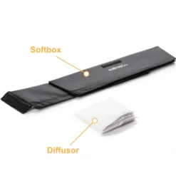 Walimex pro Softbox für Flex LED 500 Bi Color Leuchte, hochwertige Soft Box 50 x 36 x 10 cm mit Frontdiffusor, leichter Aufbau ideal für Fotostudio