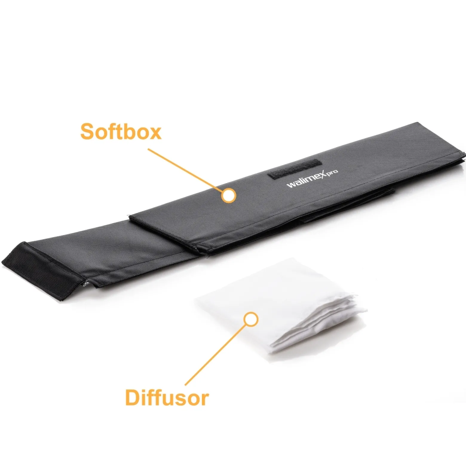 Walimex pro Softbox für Flex LED 500 Bi Color Leuchte, hochwertige Soft Box 50 x 36 x 10 cm mit Frontdiffusor, leichter Aufbau ideal für Fotostudio