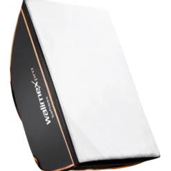 Walimex pro Softbox Orange Line 75 x 150 cm, Soft Box 360° drehbar, Lichtformer für Foto und Video, inkl. Diffusor ideal für Fotostudio