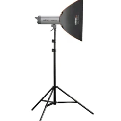 Walimex pro Softbox Orange Line 40x40, um 360° drehbar, einfacher Aufbau, inkl. Diffusoren und Transporttasche, ideal für Produkt- und Peoplefotografie - schwarz-weiß