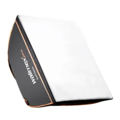 Walimex pro Softbox Orange Line 40x40, um 360° drehbar, einfacher Aufbau, inkl. Diffusoren und Transporttasche, ideal für Produkt- und Peoplefotografie - schwarz-weiß