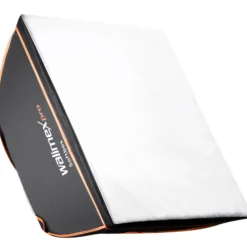 Walimex pro Softbox Orange Line 90x90, um 360° drehbar, einfacher Aufbau, inkl. Diffusoren und Transporttasche, ideal für Produkt- und Peoplefotografie - schwarz-weiß