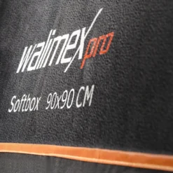 Walimex pro Softbox Orange Line 90x90, um 360° drehbar, einfacher Aufbau, inkl. Diffusoren und Transporttasche, ideal für Produkt- und Peoplefotografie - schwarz-weiß