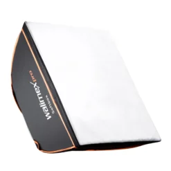 Walimex pro Softbox Orange Line 40x40, um 360° drehbar, einfacher Aufbau, inkl. Diffusoren und Tasche, ideal für Produkt- und Peoplefotografie - schwarz-weiß - inkl. Adapters für Aurora/Bowens