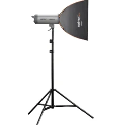 Walimex pro Softbox Orange Line 300 x 1200 x 600 mm, Lichtformer um 360° drehbar, einfacher Aufbau, inkl. Diffusoren und Tasche, ideal für Produkt- und Peoplefotografie