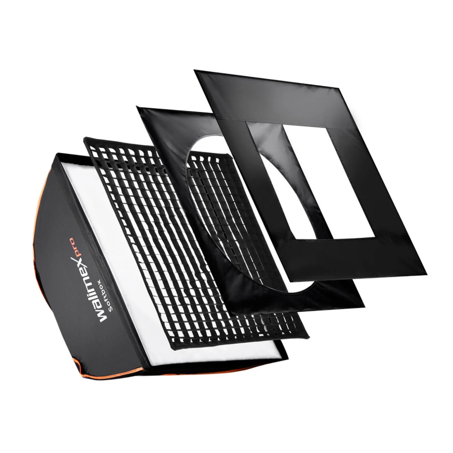 Walimex pro Softbox Orange Line 300 x 1200 x 600 mm, Lichtformer um 360° drehbar, einfacher Aufbau, inkl. Diffusoren und Tasche, ideal für Produkt- und Peoplefotografie