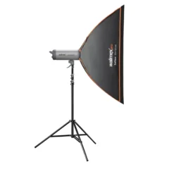 Walimex pro Softbox Orange Line 80 x 120 cm, Soft Box 360° drehbar, Lichtformer für Foto und Video, inkl. Diffusor ideal für Fotostudio