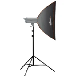 Walimex pro Softbox Orange Line 60 x 90 cm, Soft Box 360° drehbar, Lichtformer für Foto und Video, inkl. Diffusor ideal für Fotostudio - mit Adapter für K Serie