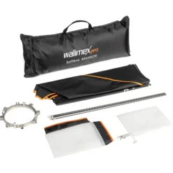 Walimex pro Softbox Orange Line 60 x 90 cm, Soft Box 360° drehbar, Lichtformer für Foto und Video, inkl. Diffusor ideal für Fotostudio - mit Adapter für K Serie
