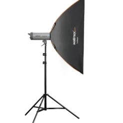 Walimex pro Softbox PLUS Orange Line 80 x 120 cm, Soft Box 360° drehbar, Lichtformer für Foto und Video, inkl. Diffusor, Masken, Grid ideal für Fotostudio