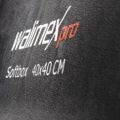 Walimex pro Softbox PLUS Orange Line 40x40, um 360° drehbar, einfacher Aufbau, inkl. Diffusoren, Grid, Masken, Transporttasche, ideal für Produkt- und Peoplefotografie - schwarz-weiß