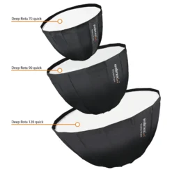 Walimex pro Softbox Studio Line Deep Rota QA90 - 700 x 900 x 900 mm - mit Quick Assemble System, Grid, Diffusoren und Tasche - inkl. Adapters für Aurora/Bowens
