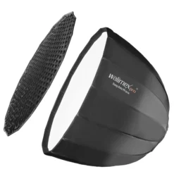 Walimex pro Softbox Studio Line Deep Rota QA90 - 700 x 900 x 900 mm - mit Quick Assemble System, Grid, Diffusoren, Tasche, Speedring für Aufsteckblitz Systemblitz Studioblitz