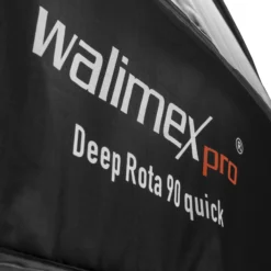 Walimex pro Softbox Studio Line Deep Rota QA90 - 700 x 900 x 900 mm - mit Quick Assemble System, Grid, Diffusoren, Tasche, Speedring für Aufsteckblitz Systemblitz Studioblitz