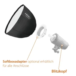 Walimex pro Softbox Studio Line Deep Rota QA90 - 700 x 900 x 900 mm - mit Quick Assemble System, Grid, Diffusoren, Tasche, Speedring für Aufsteckblitz Systemblitz Studioblitz