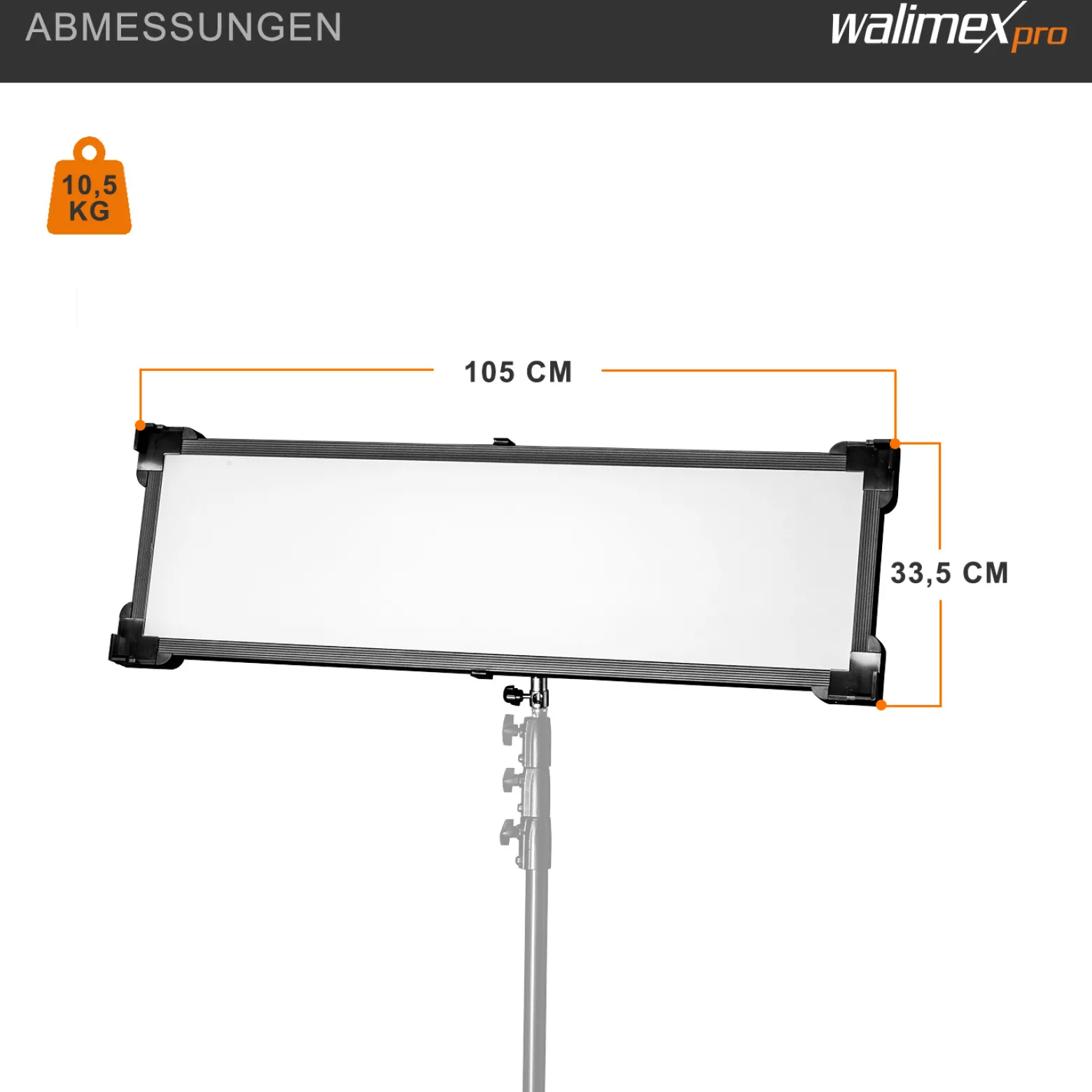 Walimex pro Soft LED Brightlight 2400 Bi-Color Flächenleuchte, 200 W Videoleuchte mit 4 Lichtkappen, Studioleuchte mit LCD-Display, Flächenlicht mit DMX und V-Mount Akku Anschlüssen