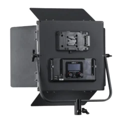 Walimex pro Soft LED Brightlight 520 Bi-Color Flächenleuchte inkl. Lampenstativ und Akkus, 40 W Videoleuchte mit Farbtemperatur 3200-5600 K, Studioleuchte mit LCD-Display