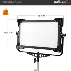 Walimex pro Soft LED Brightlight 1400 Bi-Color Flächenleuchte Square, 100 W Videoleuchte mit Lichtkappen, Studioleuchte mit LCD-Display, Flächenlicht mit DMX und V-Mount Akku Anschlüssen