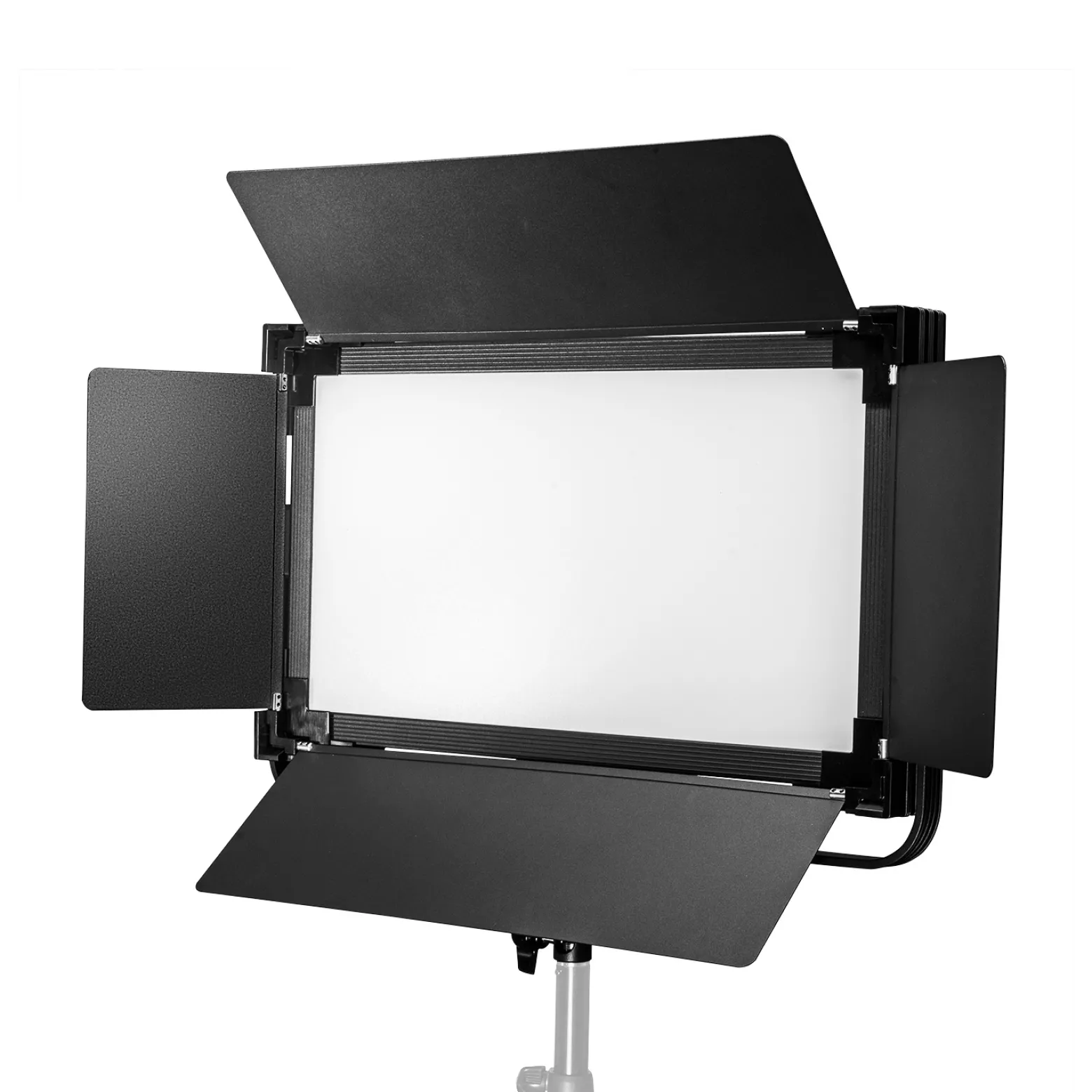 Walimex pro Soft LED Brightlight 1400 Bi-Color Flächenleuchte Square, 100 W Videoleuchte mit Lichtkappen, Studioleuchte mit LCD-Display, Flächenlicht mit DMX und V-Mount Akku Anschlüssen