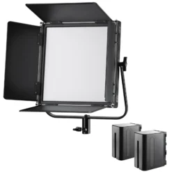 Walimex pro Soft LED 520 Brightlight Bi-Color Set LED Flächenleuchte 40 W dimmbar 3200–5600 K inkl. 2 NP-F 960 Akkus Ladegerät und Transporttasche für Foto und Video