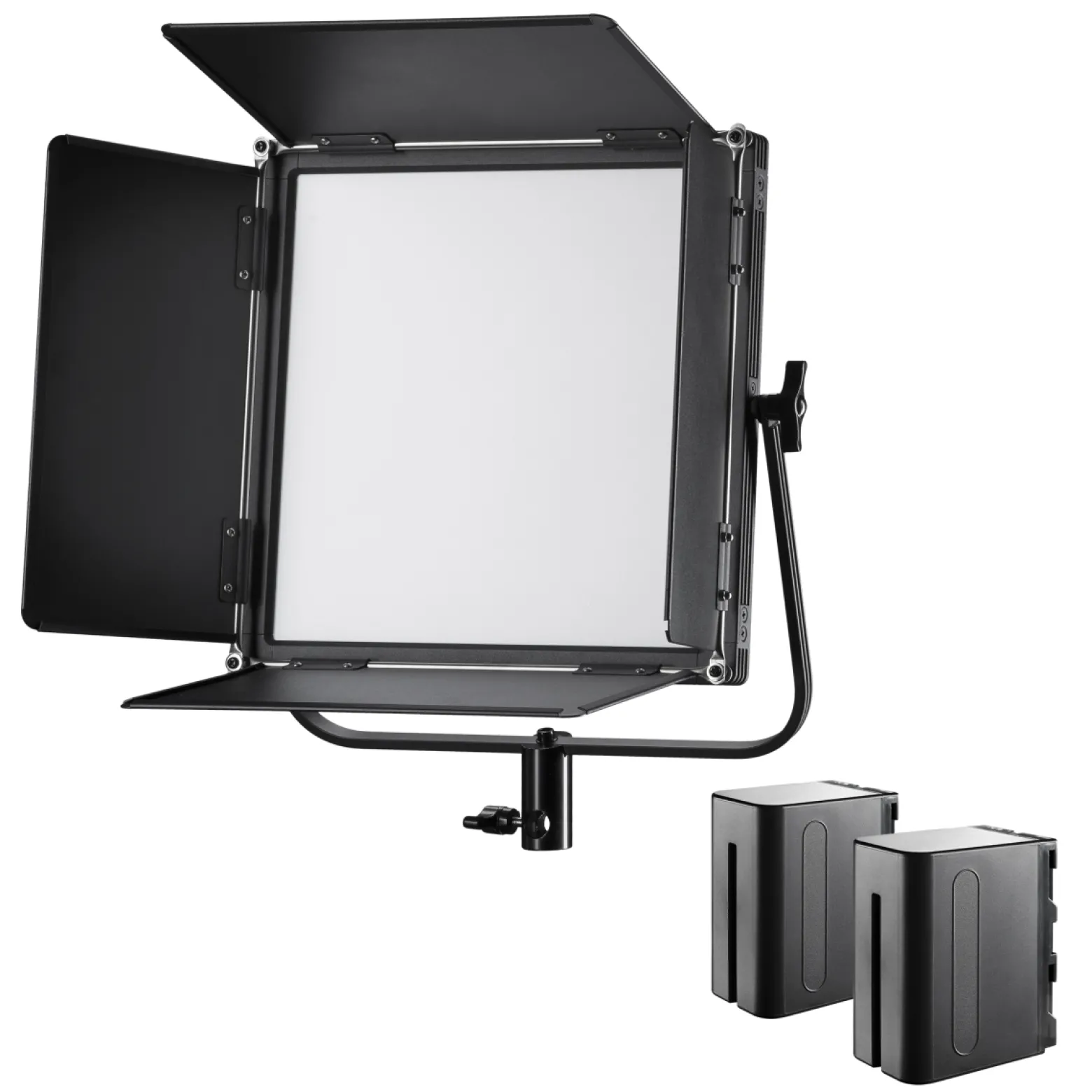 Walimex pro Soft LED 520 Brightlight Bi-Color Set LED Flächenleuchte 40 W dimmbar 3200–5600 K inkl. 2 NP-F 960 Akkus Ladegerät und Transporttasche für Foto und Video