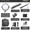 Walimex pro Soft LED 300 Round Bi Color Set – Professionelle LED Foto- und Videoleuchte, 30W, stufenlose Dimmung, 3200-5600K Farbtemperatur, 120 LED, 2x NP-F 960 Akkus, Stativ, U-Halterung & Koffer