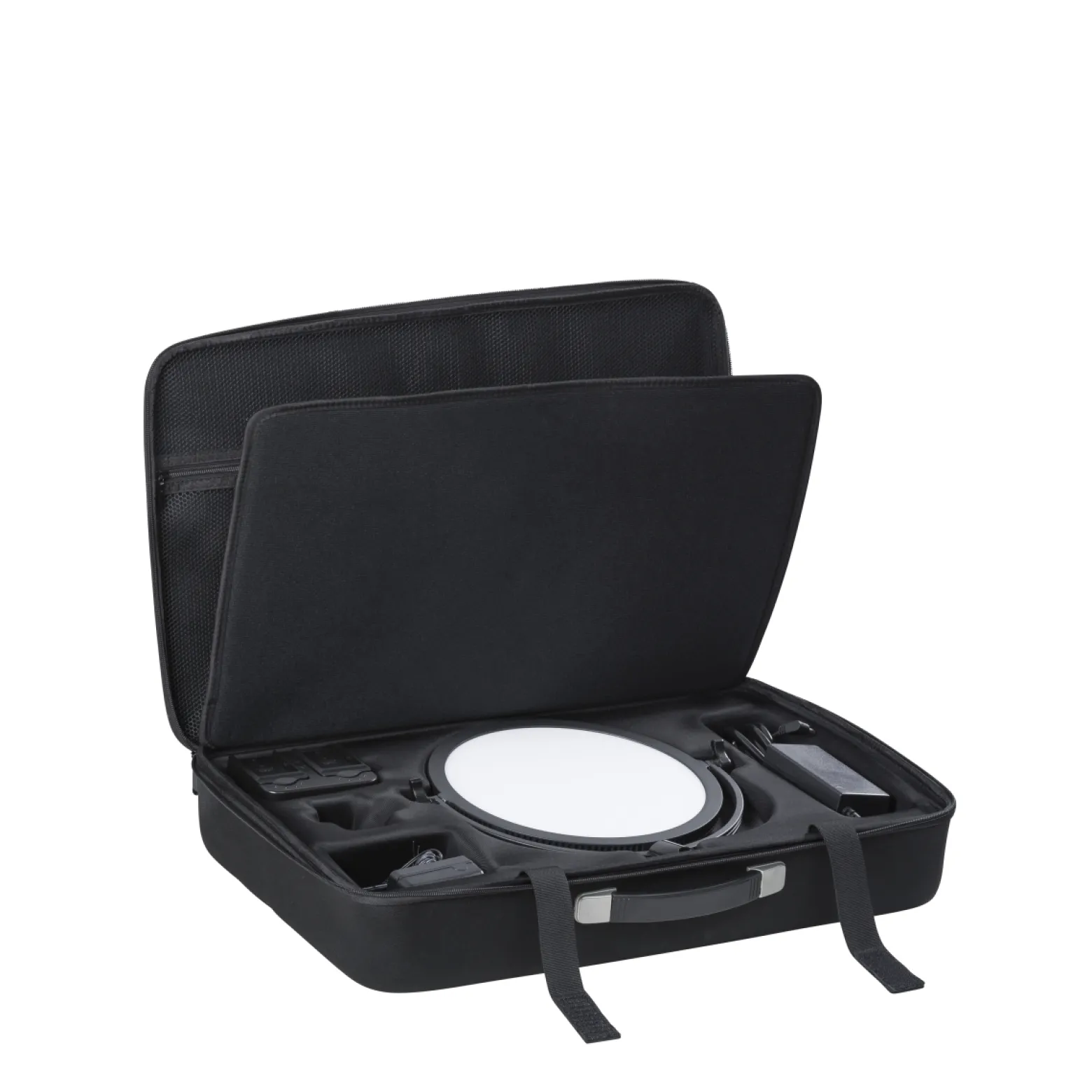Walimex pro Soft LED 300 Round Bi-Color LED Flächenleuchte 30 W dimmbar 3200–5600 K inkl. 2 NP-F 960 Akkus Ladegerät und Transporttasche für Foto und Video