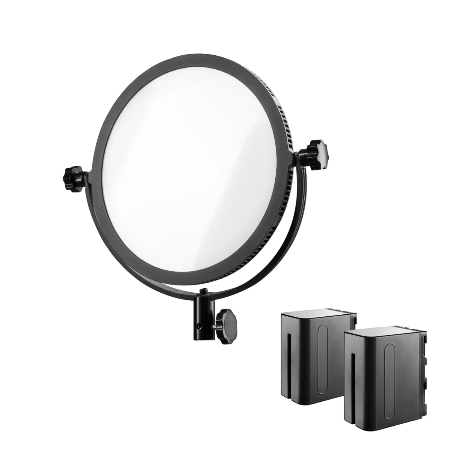 Walimex pro Soft LED 300 Round Bi-Color LED Flächenleuchte 30 W dimmbar 3200–5600 K inkl. 2 NP-F 960 Akkus Ladegerät und Transporttasche für Foto und Video