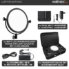 Walimex pro Soft LED 300 Round Daylight Flächenleuchte, leistungsstarke Videoleuchte 30 W, runde Studioleuchte mit U-Halterung, LED Leuchte mit Farbtemperatur 5600 K
