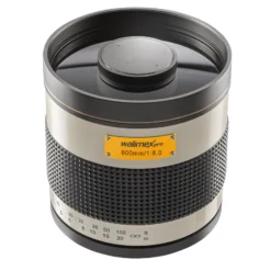 Walimex pro Spiegel Objektiv 800/8,0 DSLR kompatibel mit Nikon Z – Länge 131mm – für 800mm Brennweite – Vollformat/APS-C Sensor – für Reise Natur Tiere – K-Mount T2-Adapter – 3,5m Naheinstellgrenze