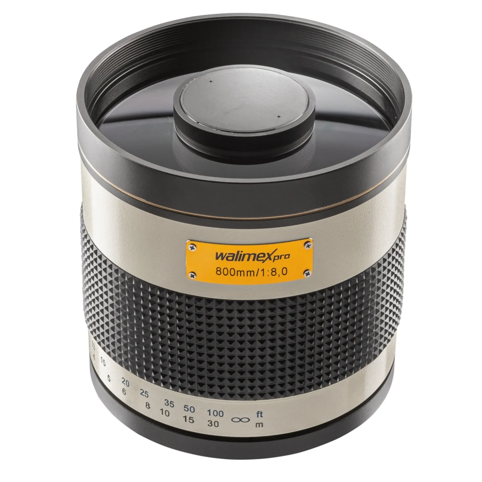 Walimex pro Spiegel Objektiv 800/8,0 DSLR kompatibel mit Nikon Z – Länge 131mm – für 800mm Brennweite – Vollformat/APS-C Sensor – für Reise Natur Tiere – K-Mount T2-Adapter – 3,5m Naheinstellgrenze