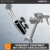 Walimex pro Spigot Verbinder 5/8" auf 5/8"-11/16", Adapter mit 2 Feststellschrauben, für Lampenstativ, Gelenkarm und Auslegearm
