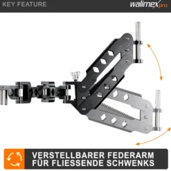Walimex pro StabyBalance Set, Weste und Federarm für Schwebestativ bis 4 kg, Stativ Zubehör für professionelle Videografie, Videofilm
