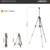 Walimex pro Staffelei M 52-155 cm, Leinwandstaffelei aus Aluminium inkl. Transporttasche, Feldstaffelei für Leinwand bis 74 cm, Leinwandstativ höhenverstellbar