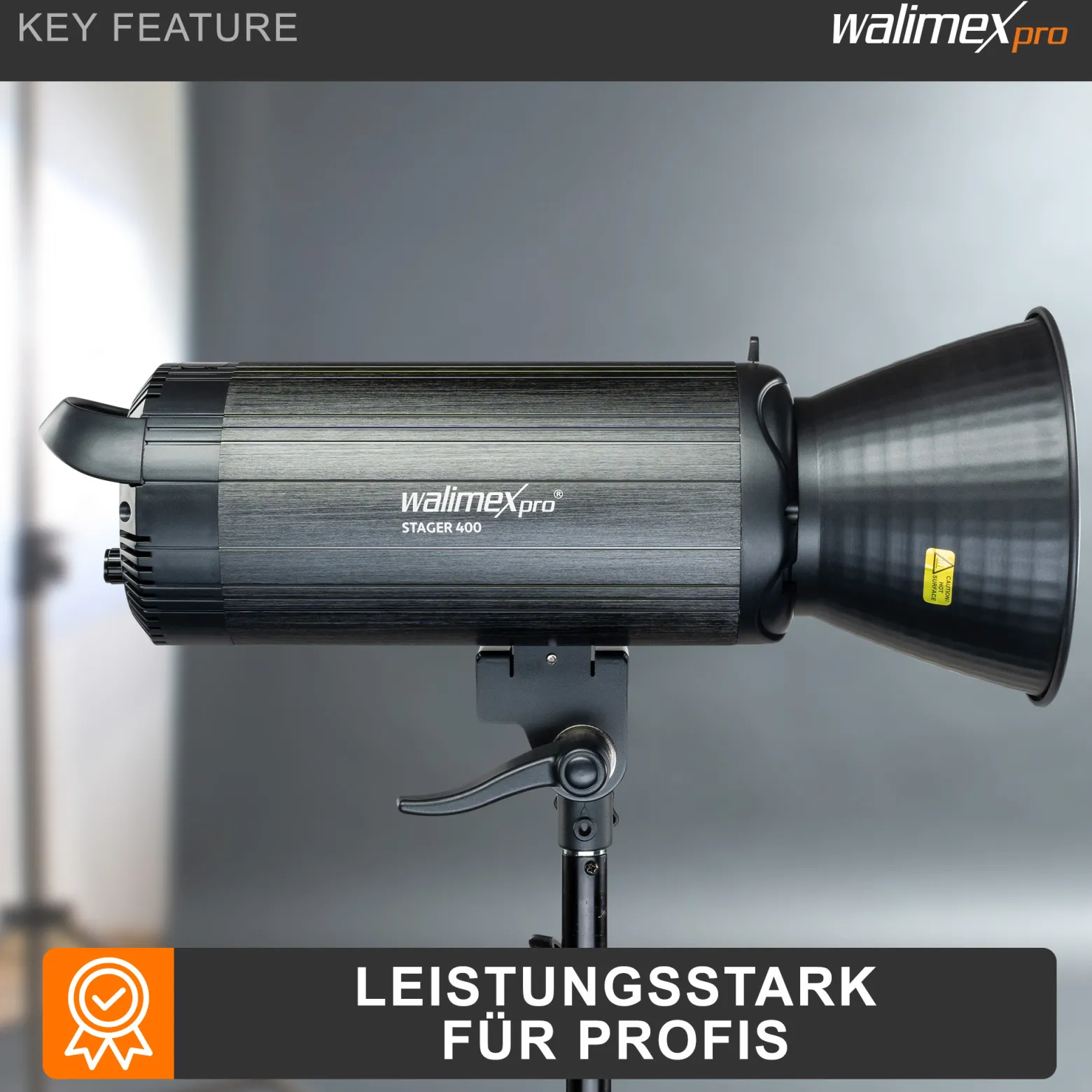 Walimex pro Stager 400 HSS Studioblitz, 400 W Studiolicht mit LED-Einstelllicht, Videolicht mit 2,4 GHz Empfänger, kurze Abbrennzeit, ideal für Fotostudio