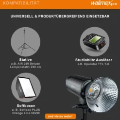Walimex pro Stager 600 HSS Studioblitz, 600 W Studiolicht mit LED-Einstelllicht, Videolicht mit 2,4 GHz Empfänger, kurze Abbrennzeit, ideal für Fotostudio